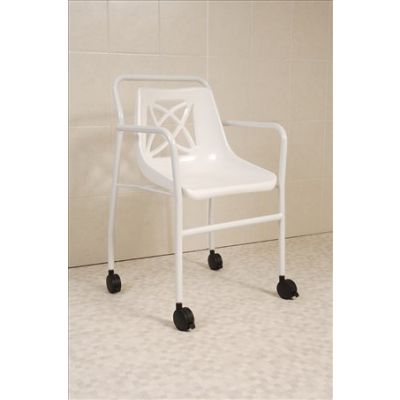 NRS Shower Chair Wheeled Fixed Height Economy Mobile [Pack of 1]