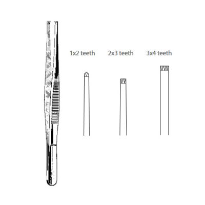 STRYKER Instruments Forceps Tissue 3 X 4 Teeth 5-1/2 Inch [Pack of 20]